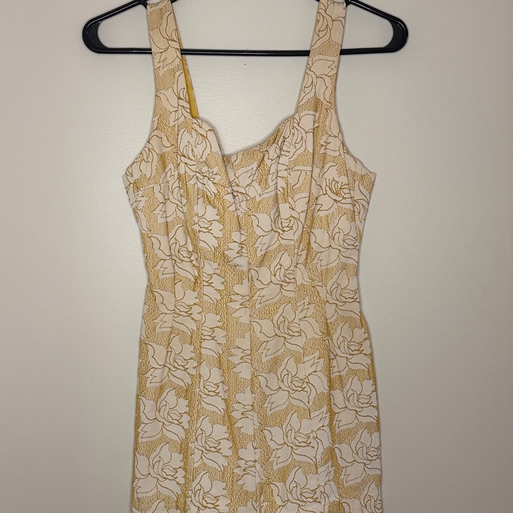 Jantzen Cream and Gold Floral Vintage Bathing Suit